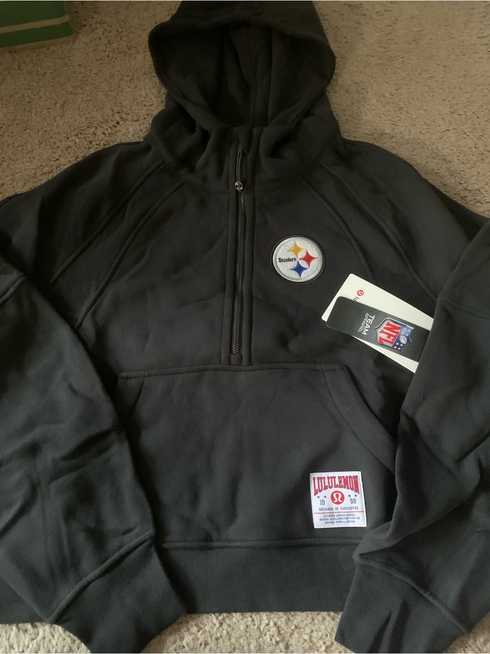 lululemon athletica Women’s Black Pittsburgh Steelers Half-Zip Hoodie